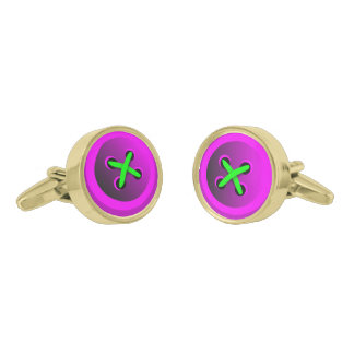 Big Pink Button Cufflinks