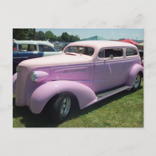 Big Pink Car Postcard (Front)
