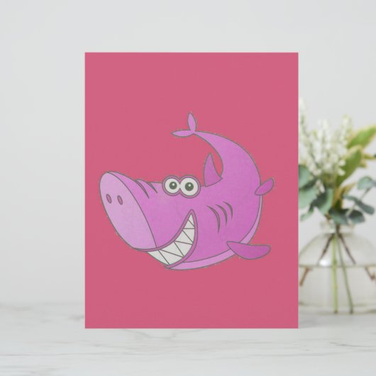 Big Pink Cartoon Shark (Standing Front)