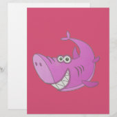 Big Pink Cartoon Shark (Front/Back)
