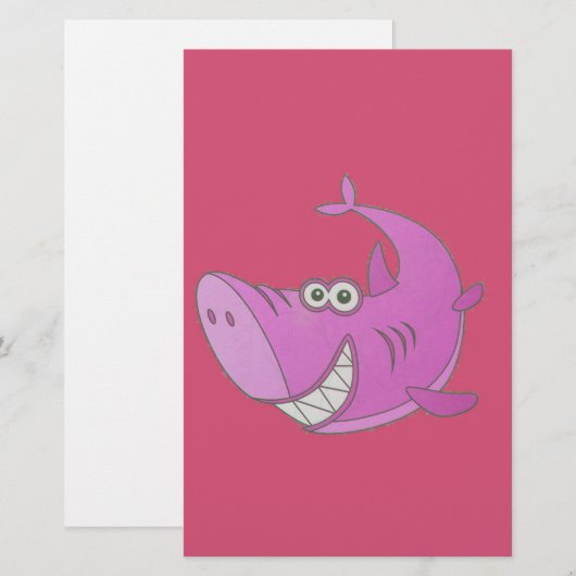 Big Pink Cartoon Shark (Front/Back)