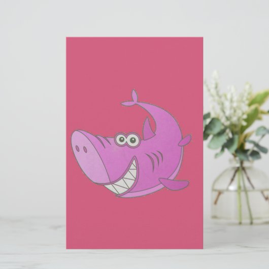 Big Pink Cartoon Shark (Standing Front)