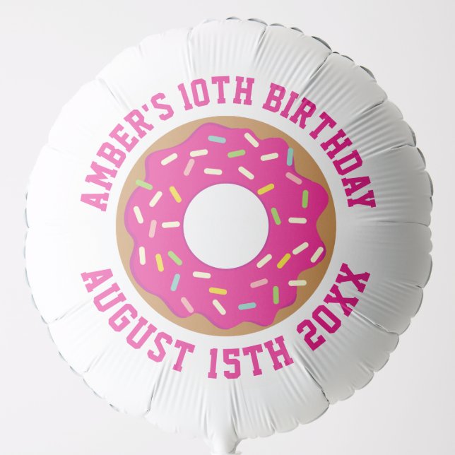 Big pink donut balloon for kids Birthday party (Front)