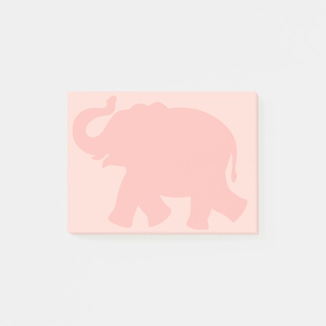 Big Pink Elephant Silhouette Post-it Notes (Front)