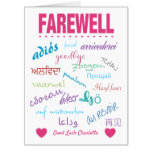 Big Pink Farewell Goodbye Leaving Card