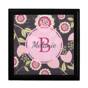 Big Pink Floral Tulip Pattern Personalised Gift Box