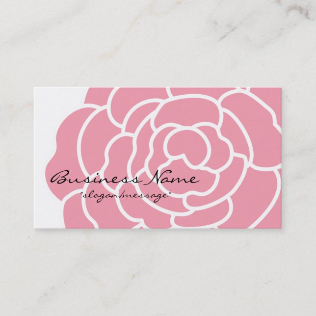 Big Pink Flower Business Card (Front)