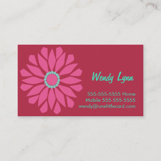 Big Pink Flower Business Card