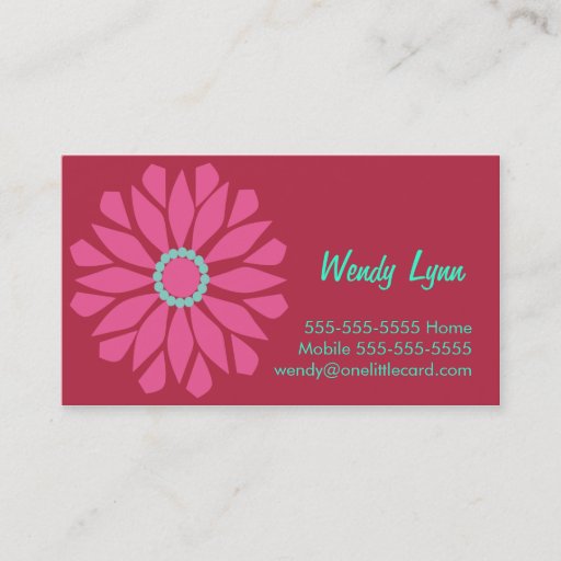 Customizable Big Pink Flower Business Card