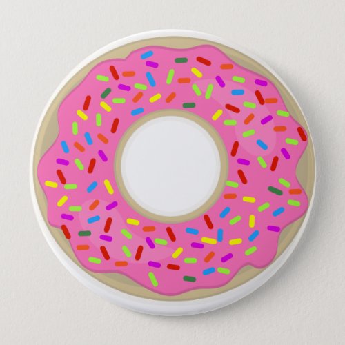 Big Pink Frosted Donut Button