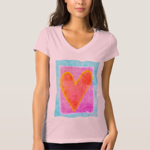 Big Pink Heart Art to Wear T_Shirt