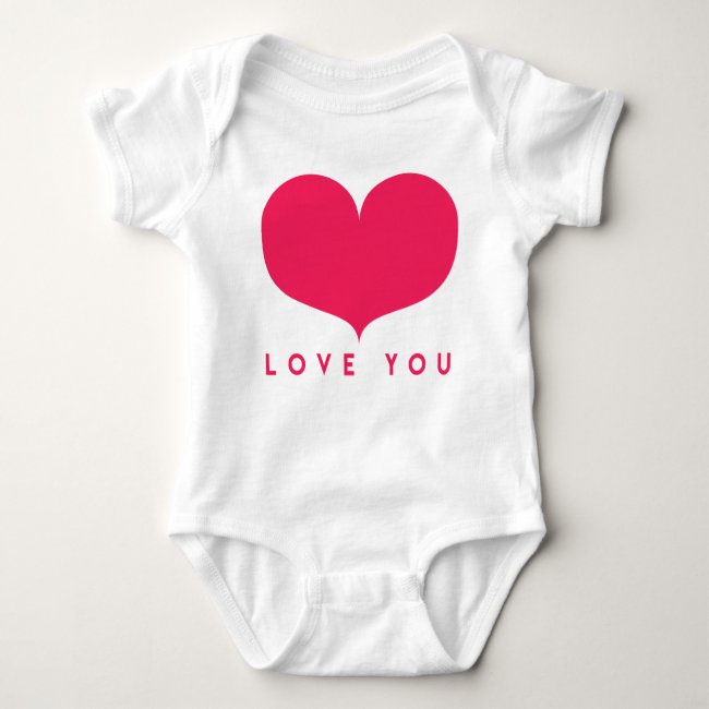 Big Pink Heart Baby Jersey Bodysuit