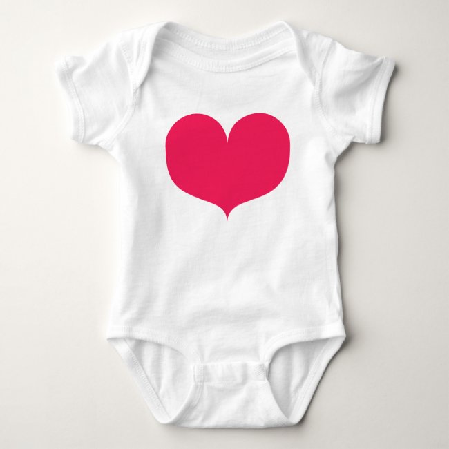 Big Pink Heart Baby Jersey Bodysuit