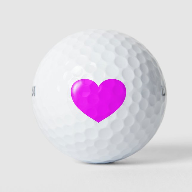 Big Pink Heart Golf Balls (Front)