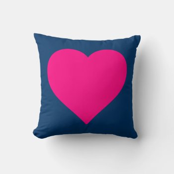 Big Pink Heart Throw Pillow by Mirribug at Zazzle