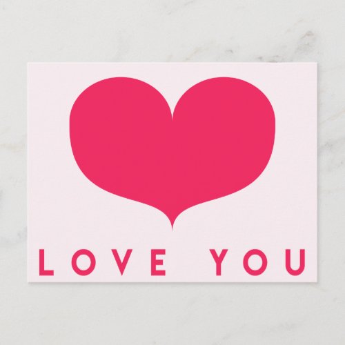 Big Pink Heart Valentines Day Postcard