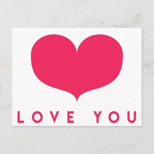 Big Pink Heart Valentines Day Postcard