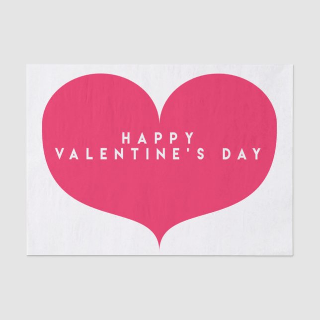 Big Pink Heart Valentine's Day Tissue Paper (Front)