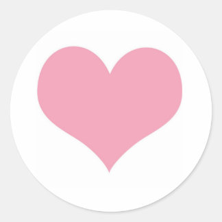 Big Pink Love Heart Classic Round Sticker
