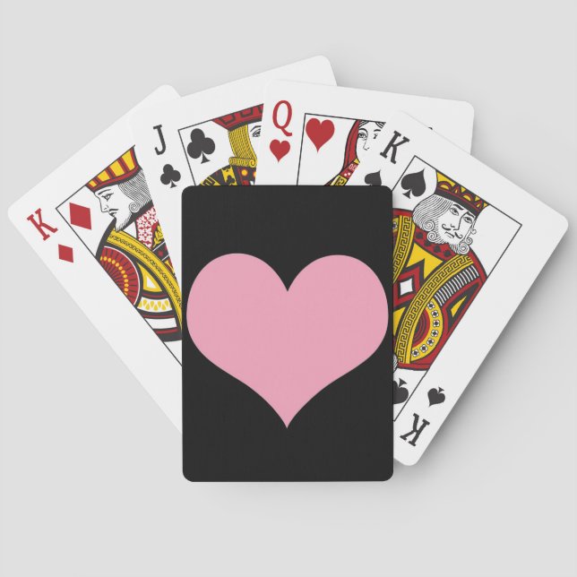 Big Pink Love Heart Poker Cards (Back)