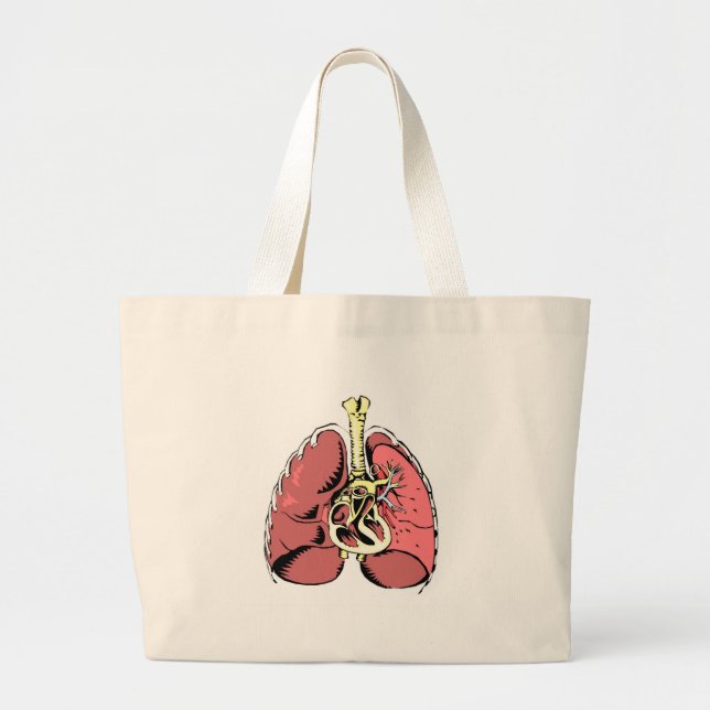 Big Pink Lungs Large Tote Bag (Front)
