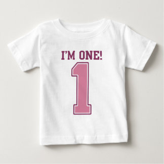 Big Pink Number One, Girl's First Birthday Baby T-Shirt