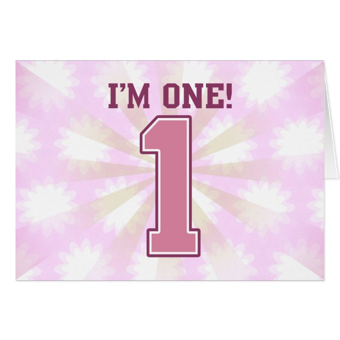 Big Pink Number One, Girl's First Birthday Cards