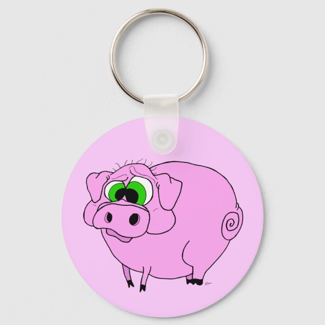 Big Pink Pig Keychain (Front)