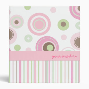 Big Pink Polka Dots & Stripes Girly Binder