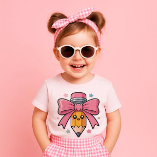 Big Pink Ribbon Pencil Back to School Gift 2026 T-Shirt