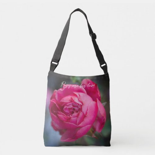 Big pink rose crossbody bag