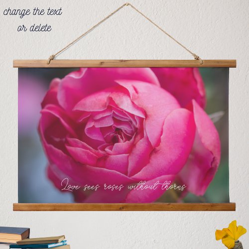 Big pink rose hanging tapestry