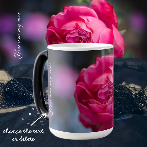 Big pink rose magic mug