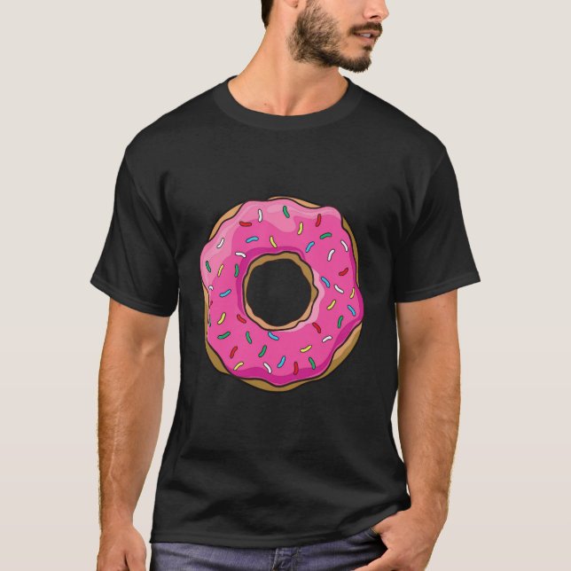 Big Pink Sprinkle Donut Hoodie Doughnut T-Shirt (Front)