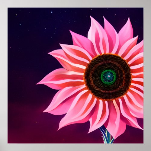 Big Pink Sunflower Poster