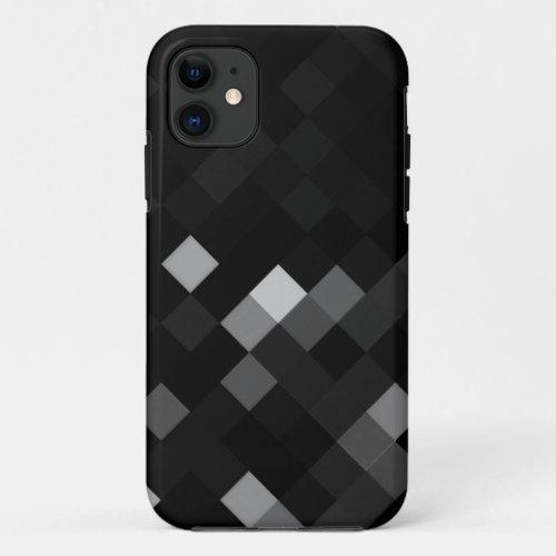 Big Pixel Background _ Black iPhone 11 Case
