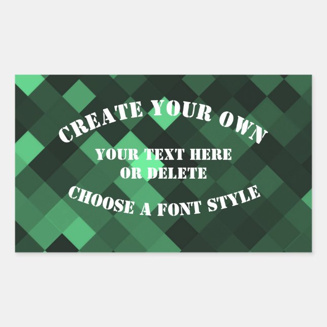 Big Pixel Background - Green Rectangular Sticker (Front)