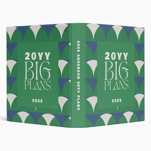 Big plans retro modern geometric 3 ring binder (Background)