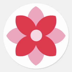 Big Poinsettia Red and Pink Holiday Sticker