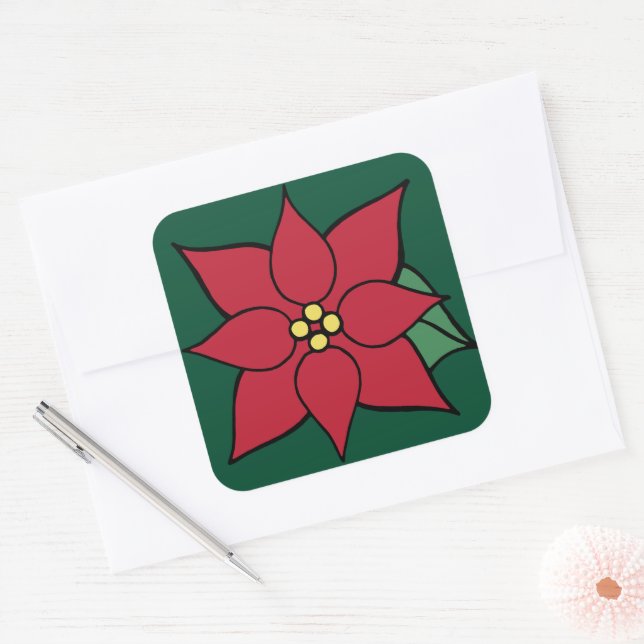 Big Poinsettia Stickers (Envelope)