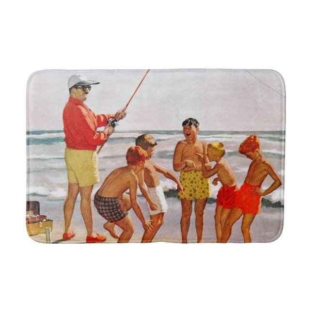 Big Pole Little Fish by Richard Sargent Bathroom Mat (Front)