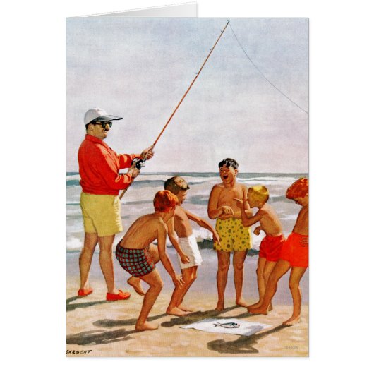 Big Pole Little Fish by Richard Sargent Cards (Front)