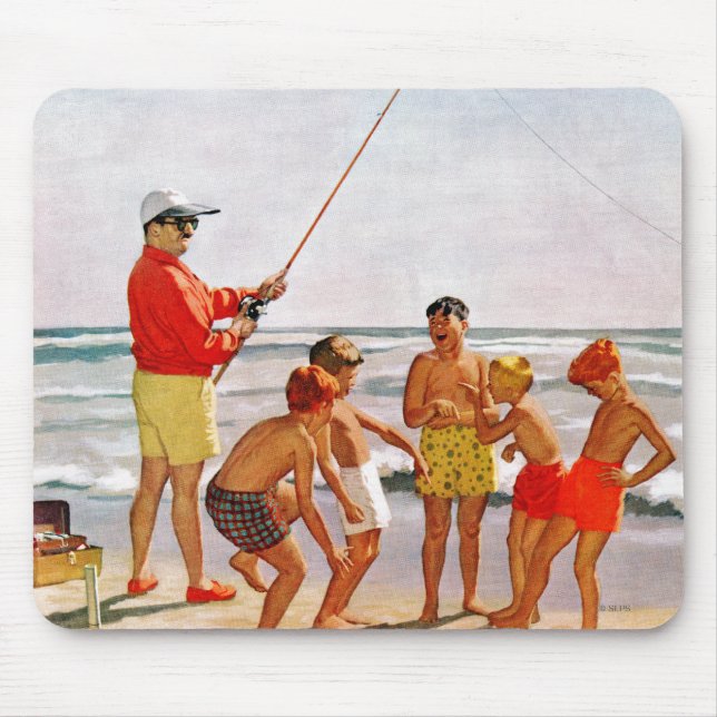 Big Pole Little Fish by Richard Sargent Mouse Pad (Front)