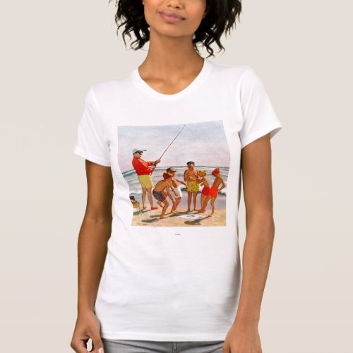 Big Pole Little Fish by Richard Sargent T_Shirt