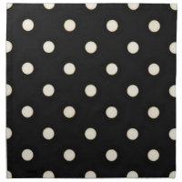 Big Polka Dots Antique White and Black