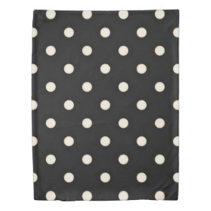 Big Polka Dots Antique White and Black Duvet Cover