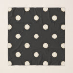 Big Polka Dots Antique White and Black Scarf<br><div class="desc">Cute white polka dots on a distressed black background</div>