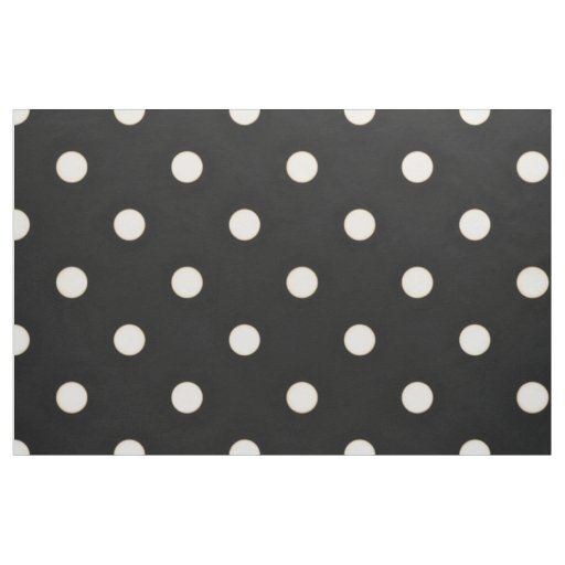 Big Polka Dots Antique White & Black Fabric
