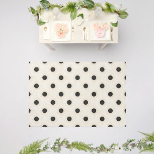 Big Polka Dots Antique White & Black Outdoor Rug