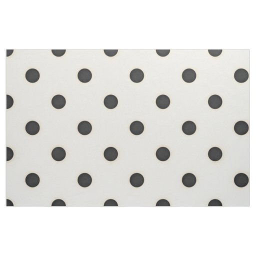 Big Polka Dots Black & Antique White Fabric